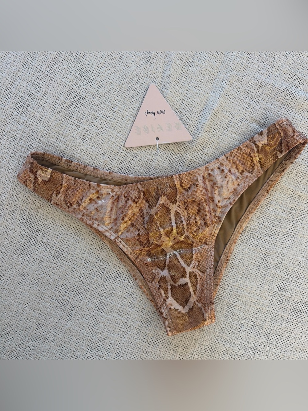 Dippin' Daisy's Brown Snake-Print Bikini Bottoms